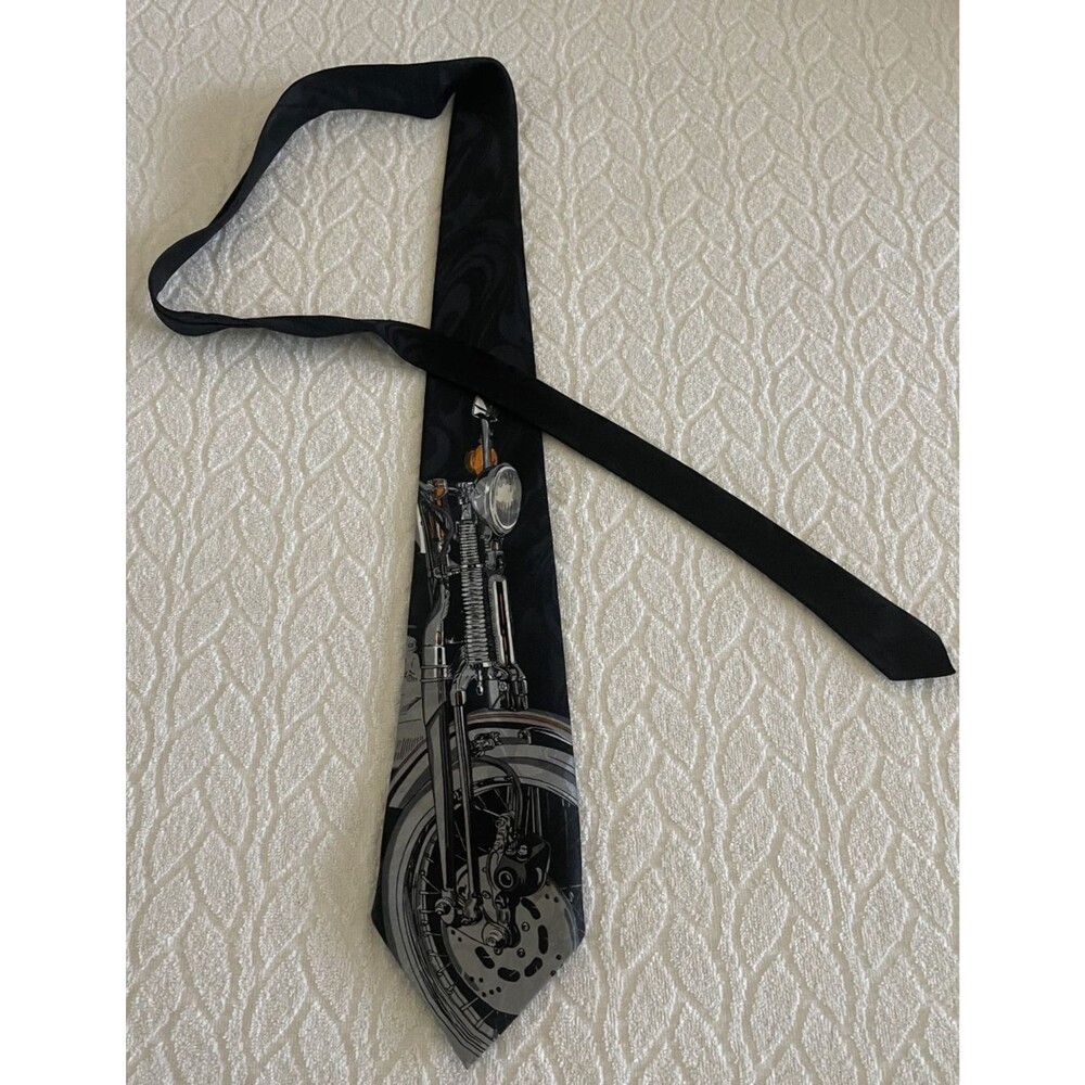 A. ROGERS MOTOR CYCLE MEN'S SILK BLACK TIE